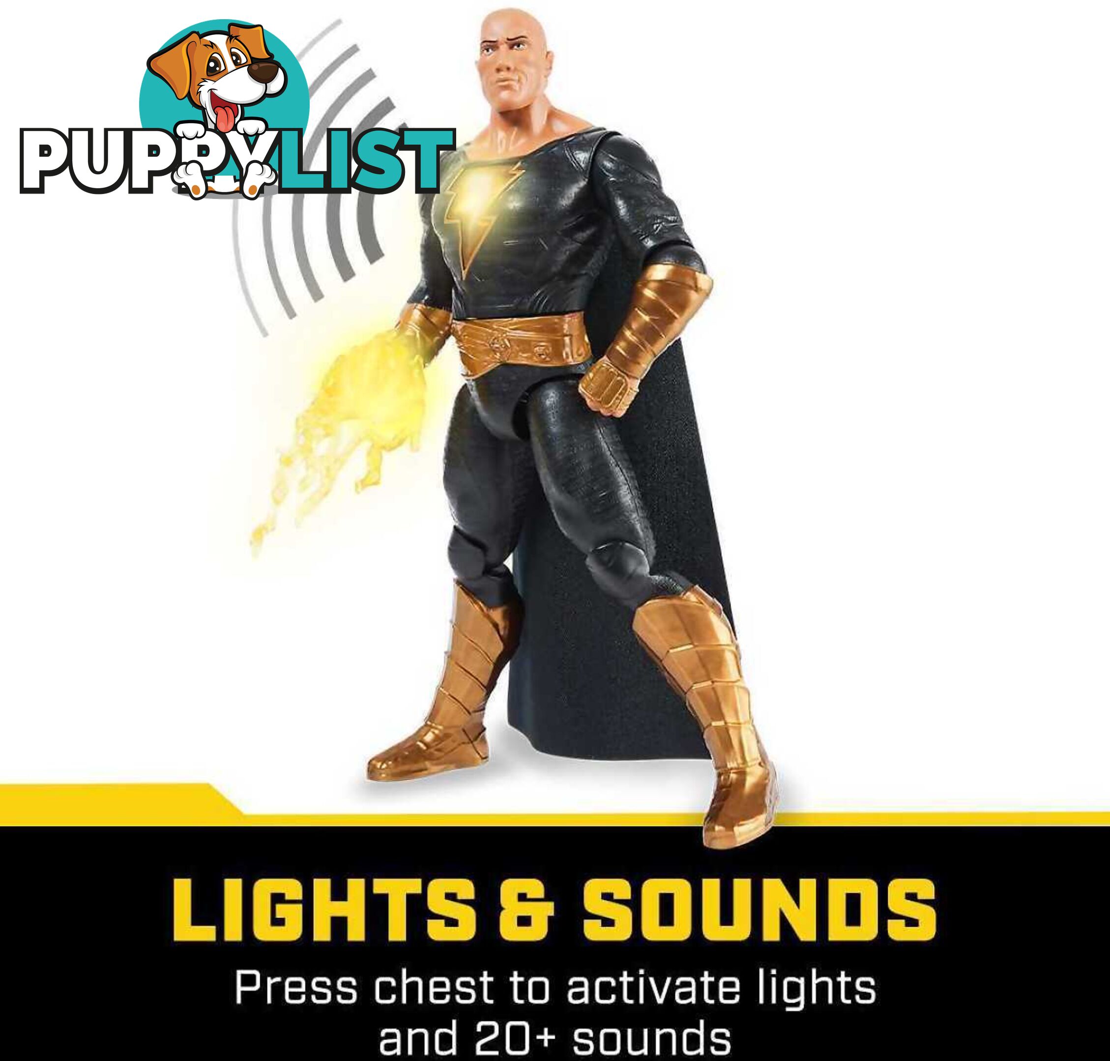 Dc - Power Punch Black Adam 30cm Action Figure 20+ Phrases & Sounds Lights Accessories Movie Collectible - Si6064881 - 778988344248