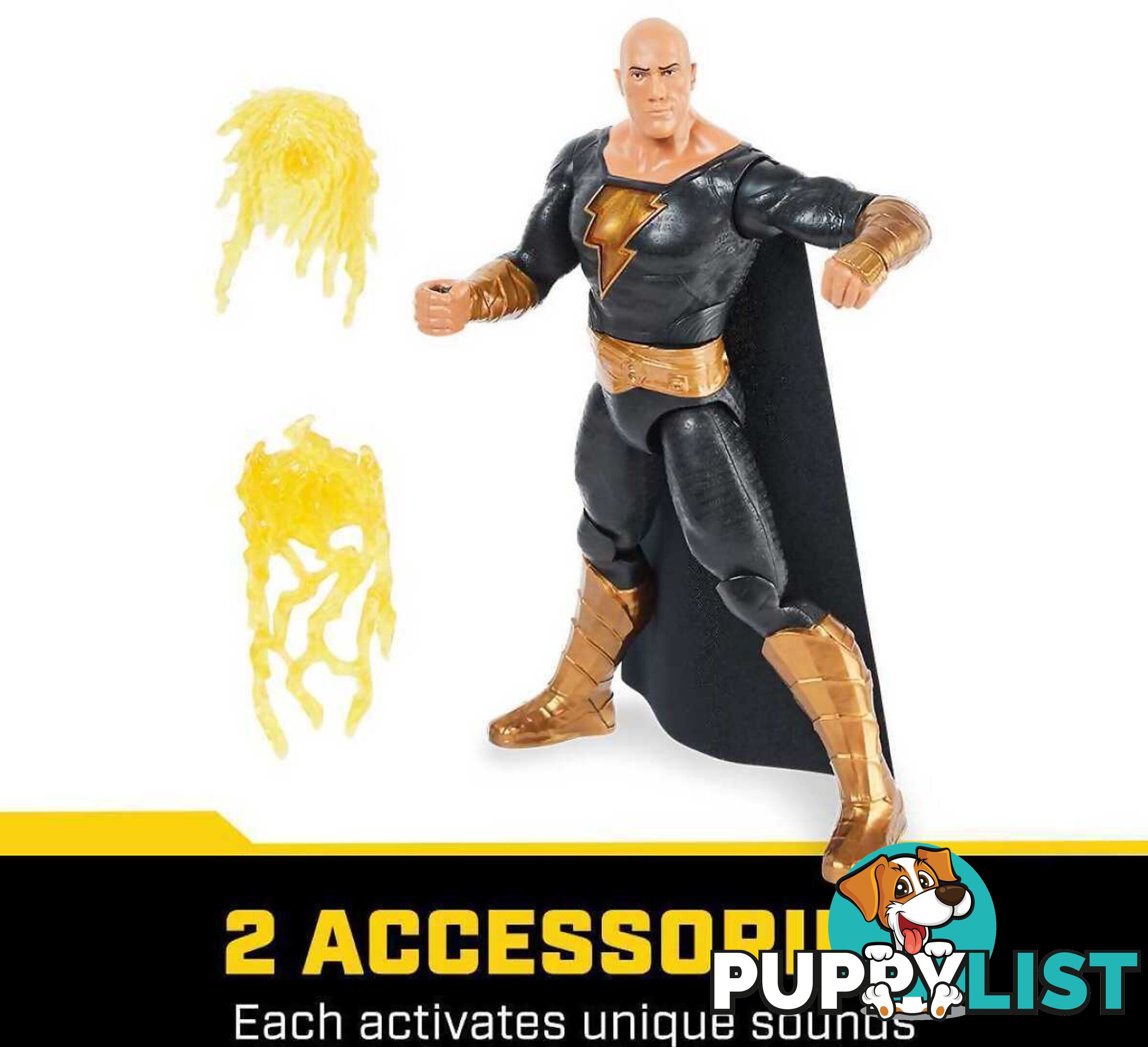 Dc - Power Punch Black Adam 30cm Action Figure 20+ Phrases & Sounds Lights Accessories Movie Collectible - Si6064881 - 778988344248