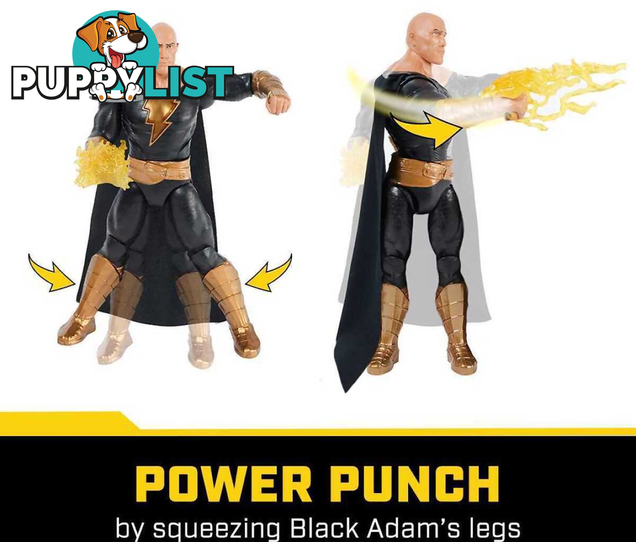 Dc - Power Punch Black Adam 30cm Action Figure 20+ Phrases & Sounds Lights Accessories Movie Collectible - Si6064881 - 778988344248