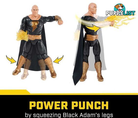 Dc - Power Punch Black Adam 30cm Action Figure 20+ Phrases & Sounds Lights Accessories Movie Collectible - Si6064881 - 778988344248