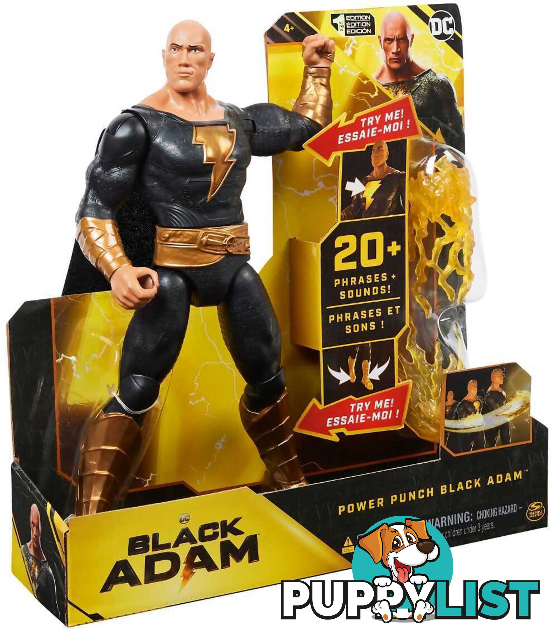 Dc - Power Punch Black Adam 30cm Action Figure 20+ Phrases & Sounds Lights Accessories Movie Collectible - Si6064881 - 778988344248