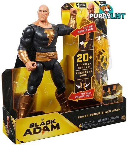 Dc - Power Punch Black Adam 30cm Action Figure 20+ Phrases & Sounds Lights Accessories Movie Collectible - Si6064881 - 778988344248