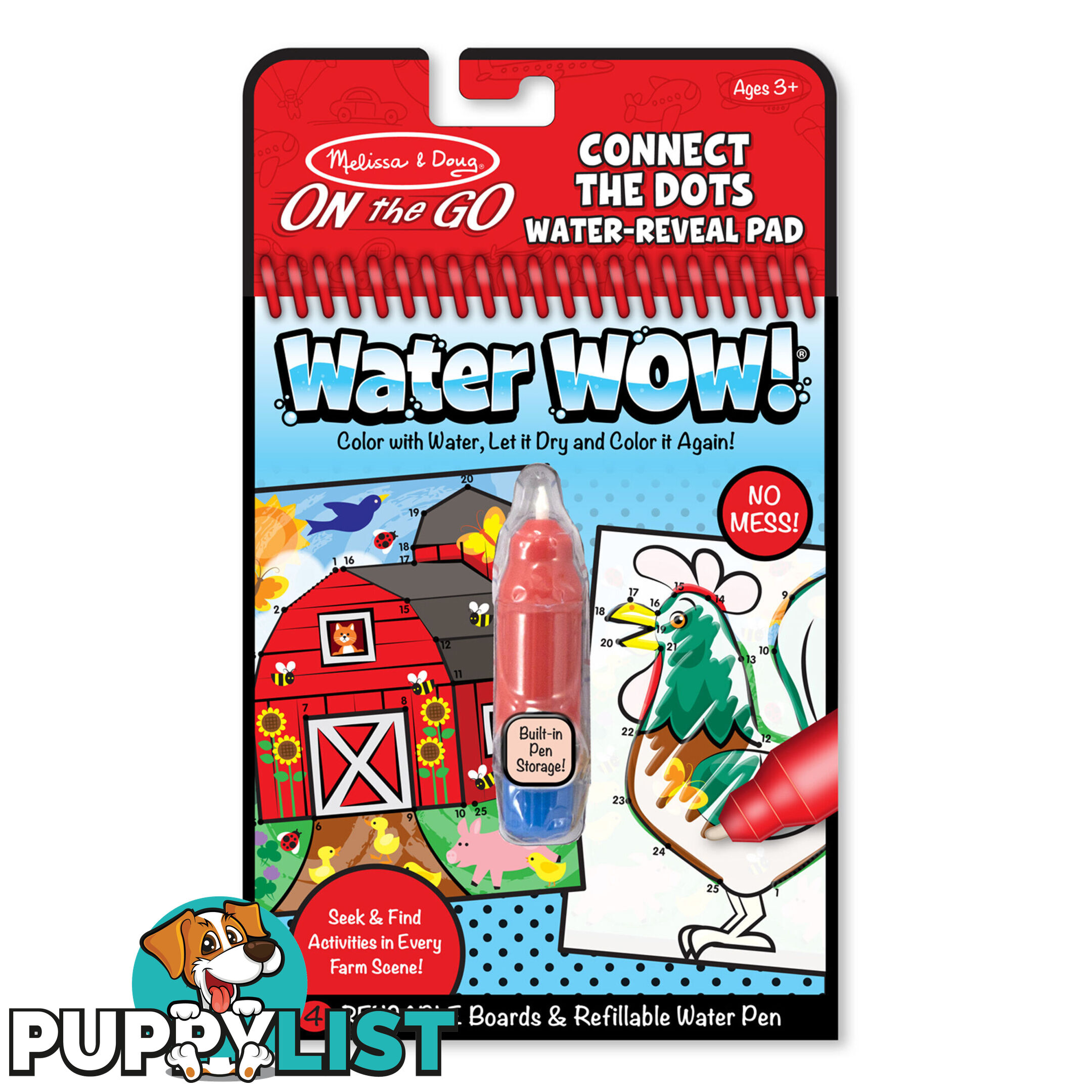 Melissa & Doug - Water Wow! Connect The Dots Farm - On The Go Travel Activity Mdmnd9485 - 0000772094856