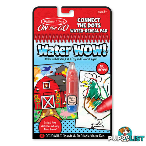 Melissa & Doug - Water Wow! Connect The Dots Farm - On The Go Travel Activity Mdmnd9485 - 0000772094856