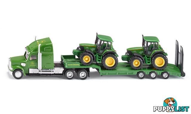 Siku - Low Loader With John Deere Tractors Farmer Transporter  Si1837 - 4006874018376