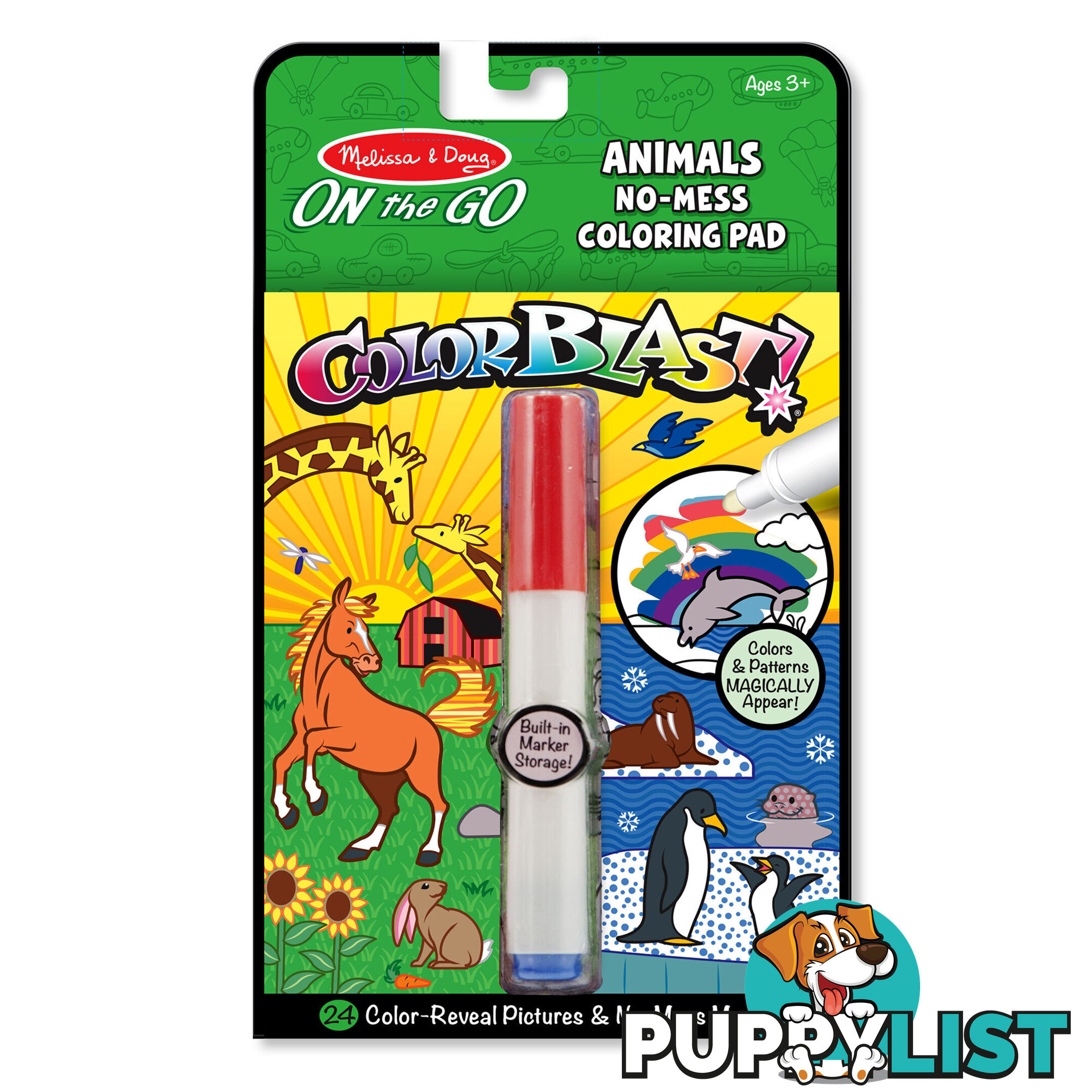 Melissa & Doug - On The Go Colourblast No-mess Colouring Pad - Animals Mdmnd5502 - 0000772055024