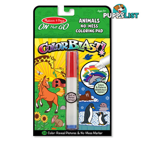 Melissa & Doug - On The Go Colourblast No-mess Colouring Pad - Animals Mdmnd5502 - 0000772055024