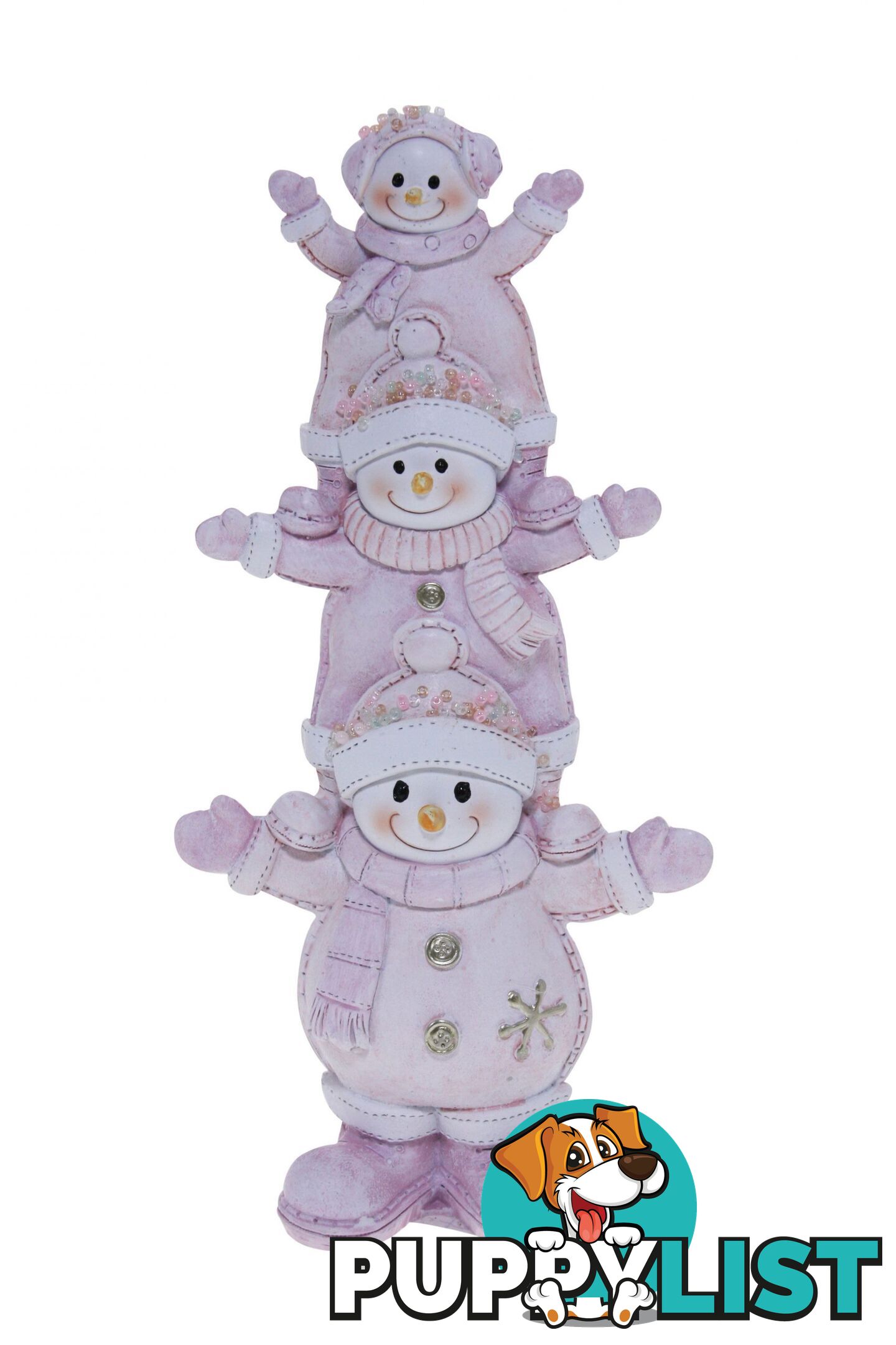 Cotton Candy - Xmas Snowman Stack Pink 22cm - Ccxkn128 - 9353468016337