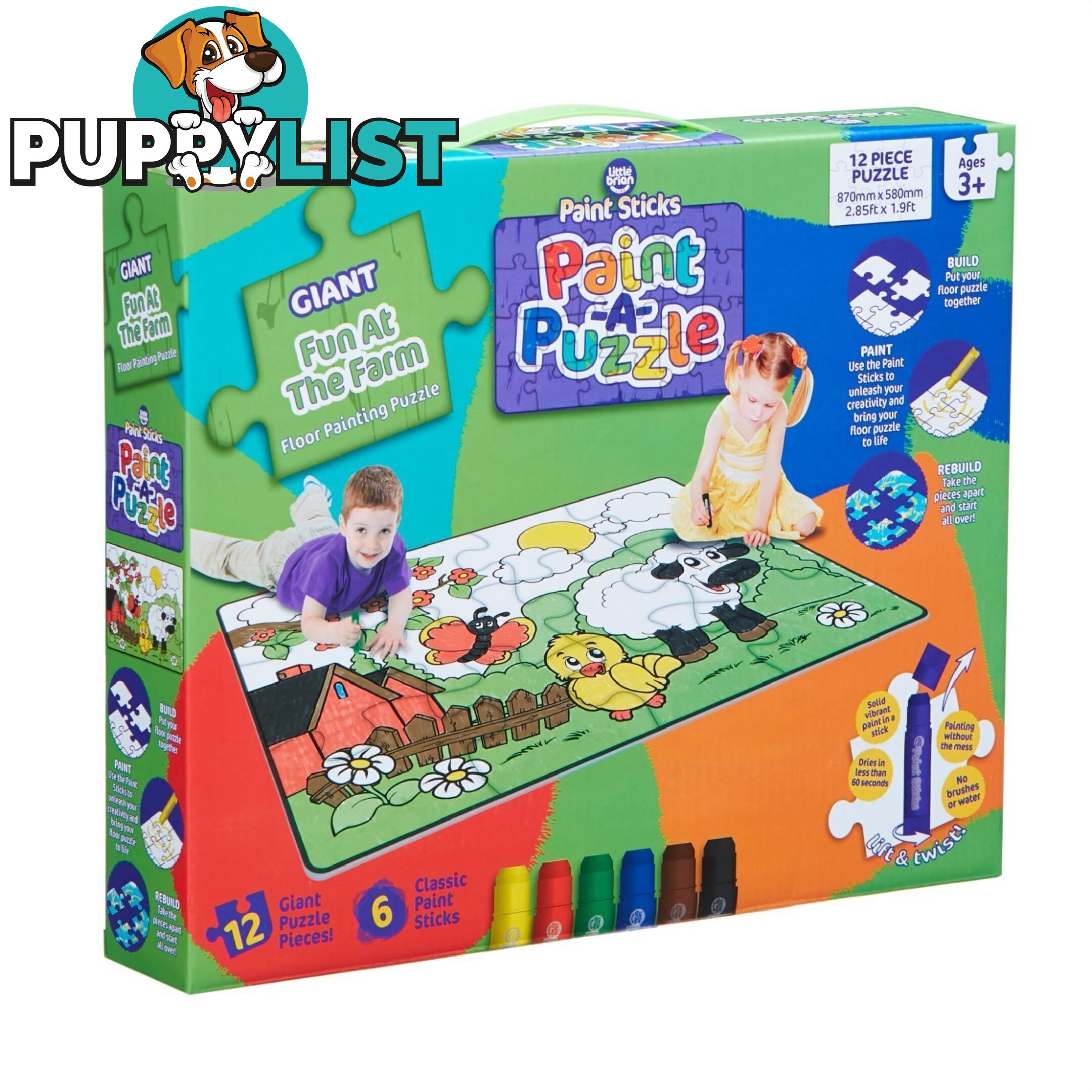 Little Brian - Paint-a-puzzle - Fun At The Farm - Mdltb211 - 5051170620562