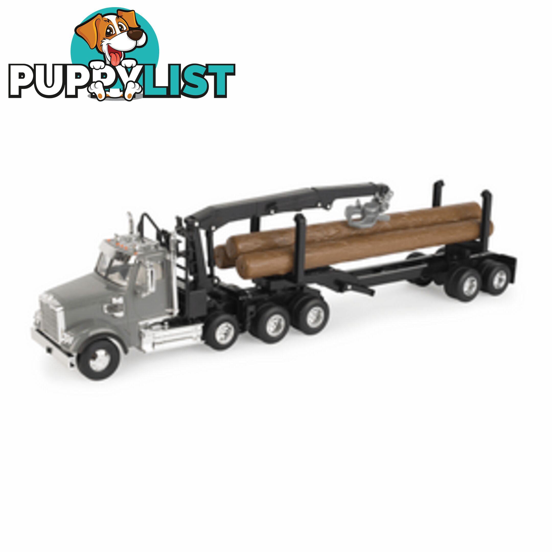 Tomy - Big Farm Peterbilt 1:16 Scale Model 367 Logging Truck With Pup Trailer And Logs Lc46720 - 036881467205