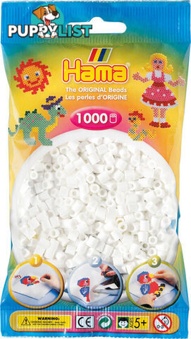 Hama - Beads 1000 Pieces Bag White - Gdhama - 20701 - 028178207014