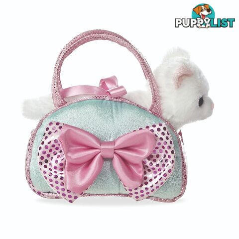 Cotton Candy - Fancy Pals Cat In Aqua Bag With Pink Bow - Ccfp327 - 9353468016139