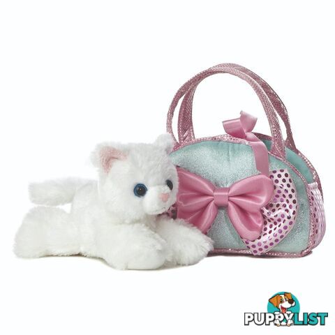 Cotton Candy - Fancy Pals Cat In Aqua Bag With Pink Bow - Ccfp327 - 9353468016139