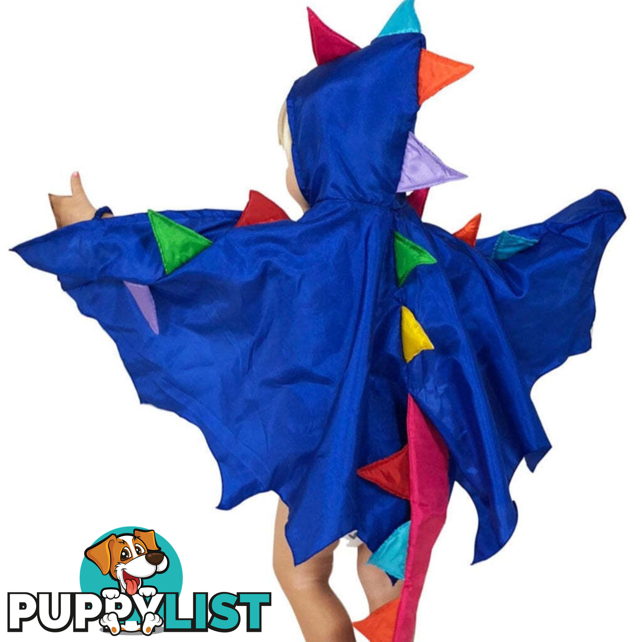 Fairy Girls - Costume Dragon Cape Blue With Rainbow Spikes - Fglh130b - 9787410001308