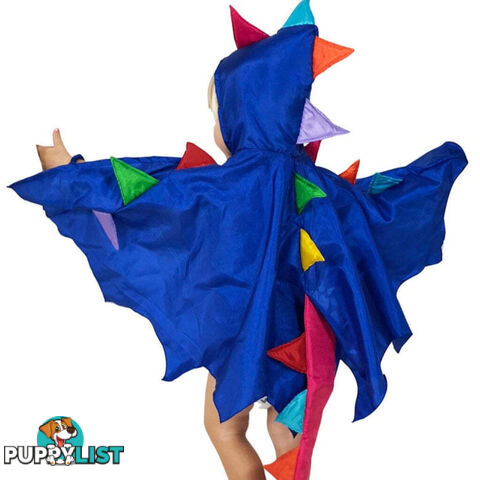 Fairy Girls - Costume Dragon Cape Blue With Rainbow Spikes - Fglh130b - 9787410001308