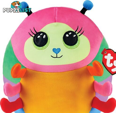 Ty - Squish-a-boos - Nessa- Mutlicolored Caterpillar Medium 25cm (10'') - Squishy Beanies - Bg39237 - 008421392377