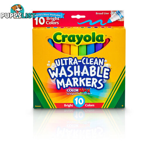 Crayola - Ultra-clean Markers Broad Line Bright 10 Count. - Bs587855 - 071662078553