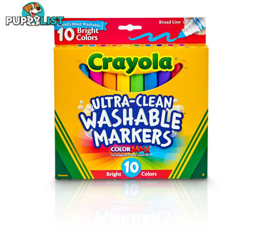 Crayola - Ultra-clean Markers Broad Line Bright 10 Count. - Bs587855 - 071662078553