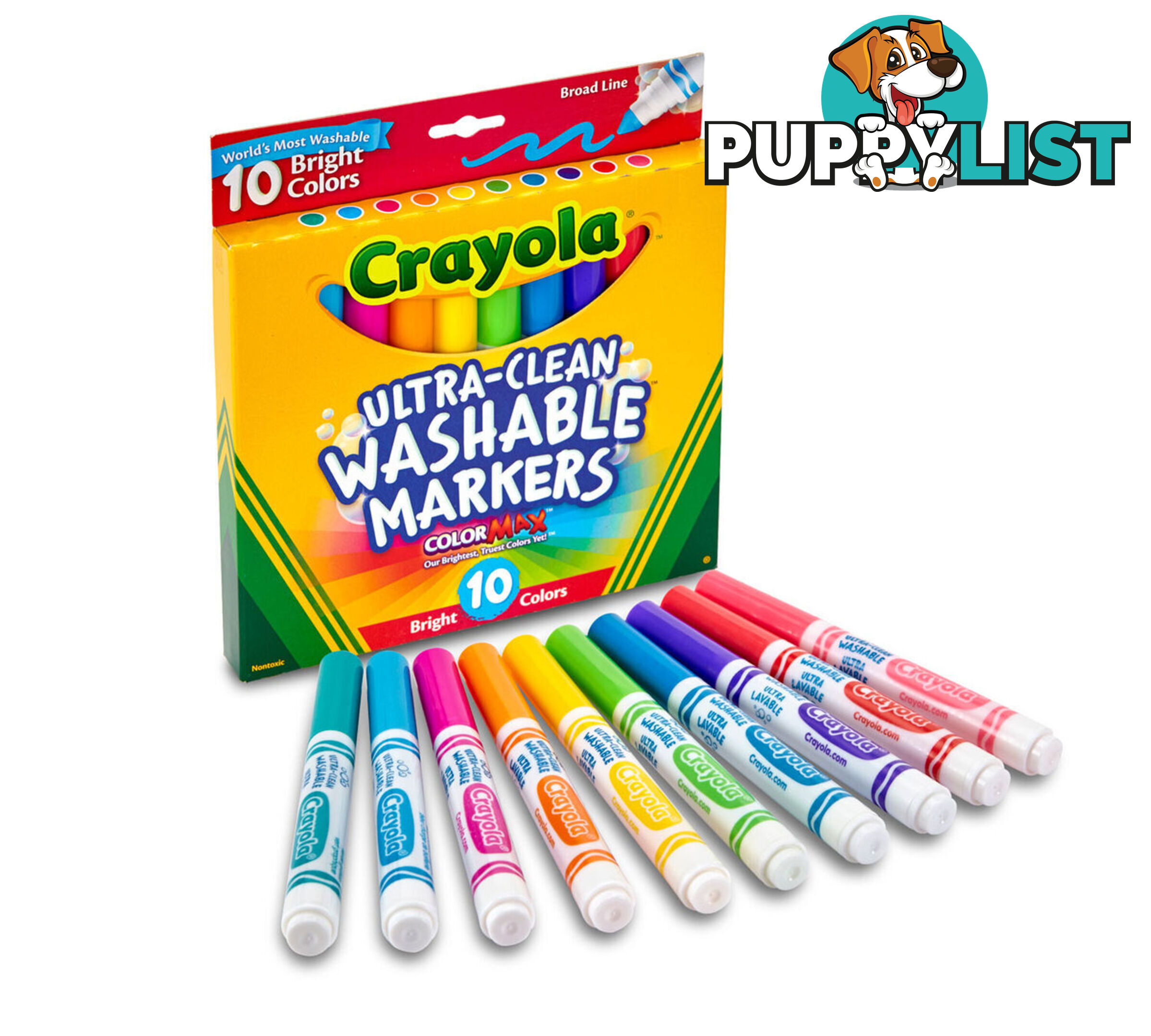 Crayola - Ultra-clean Markers Broad Line Bright 10 Count. - Bs587855 - 071662078553