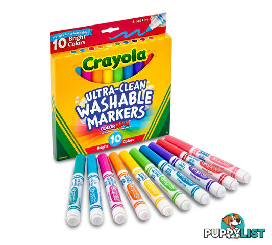 Crayola - Ultra-clean Markers Broad Line Bright 10 Count. - Bs587855 - 071662078553