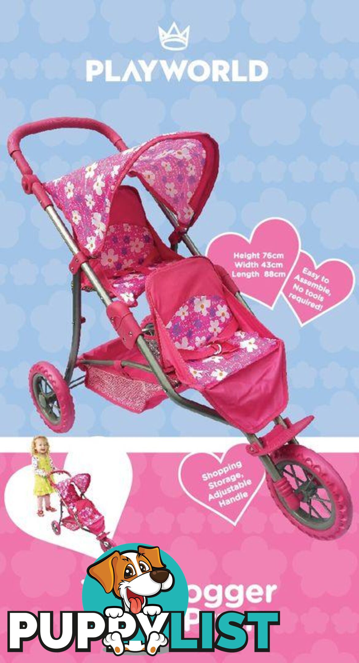 Playworld - Doll Twin Jogger Pink Art64748 - 9329011709728