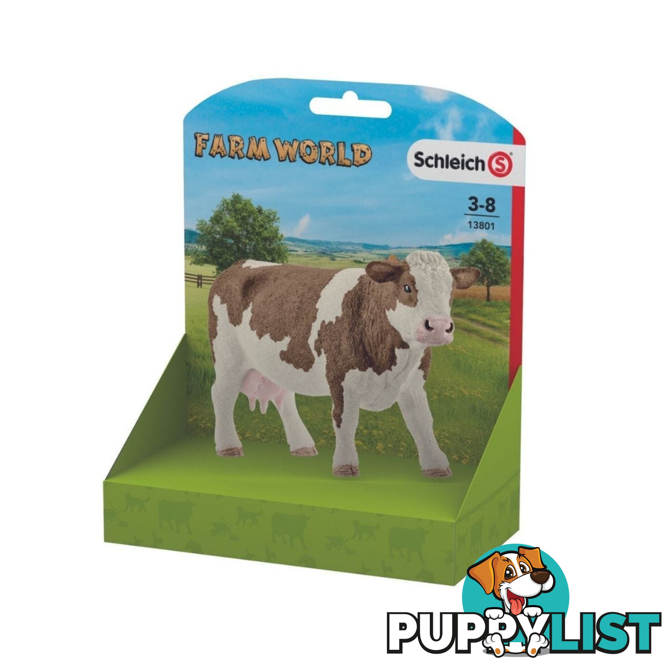 Schleich - Simmental Cow  Farm World Animal Figurine Sc13801 - 4005086138018