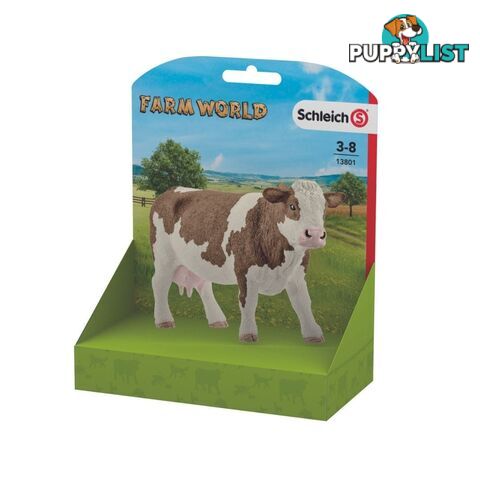 Schleich - Simmental Cow  Farm World Animal Figurine Sc13801 - 4005086138018