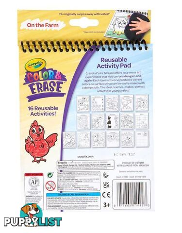 Crayola Color & Erase Reusable Activity Pad On The Farm - Bs811492 - 071662114923