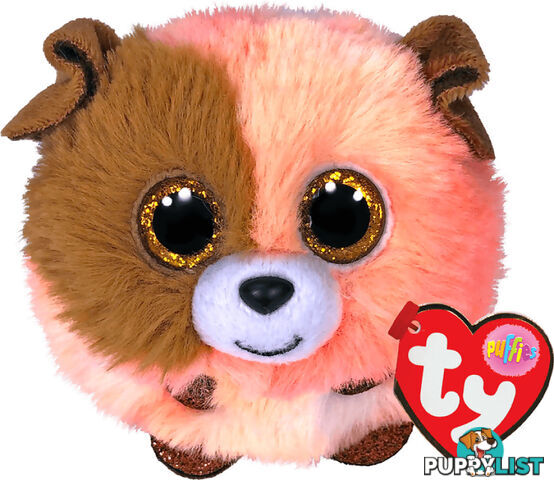 Ty Beanie Balls Puffies - Mandarin The Orange And Brown Dog - Bg42523 - 008421425235