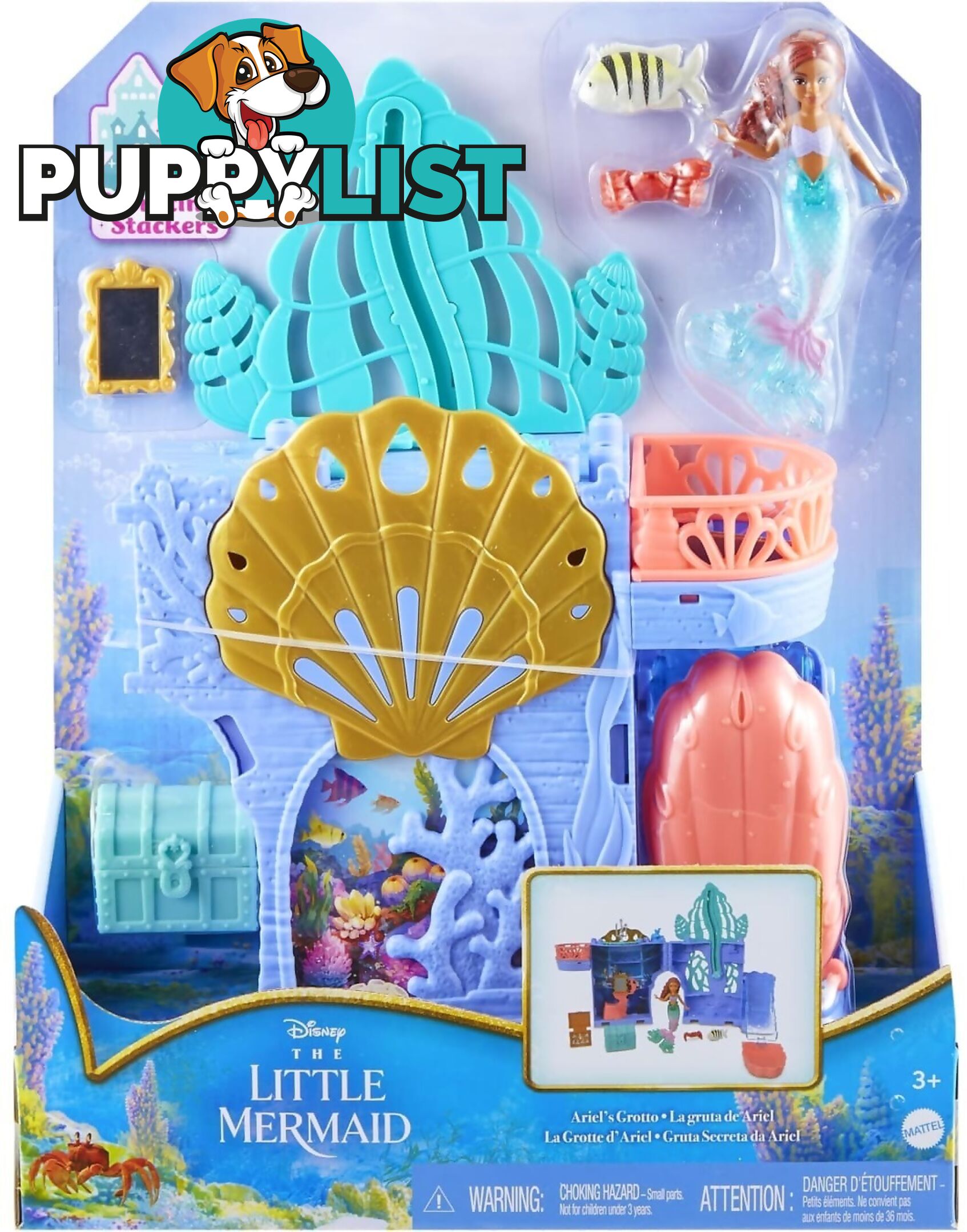 Disney - The Little Mermaid - Storytime Stackers Ariel's Grotto Playset And 10 Accessories - Mattel - Mahlx16 - 194735121403