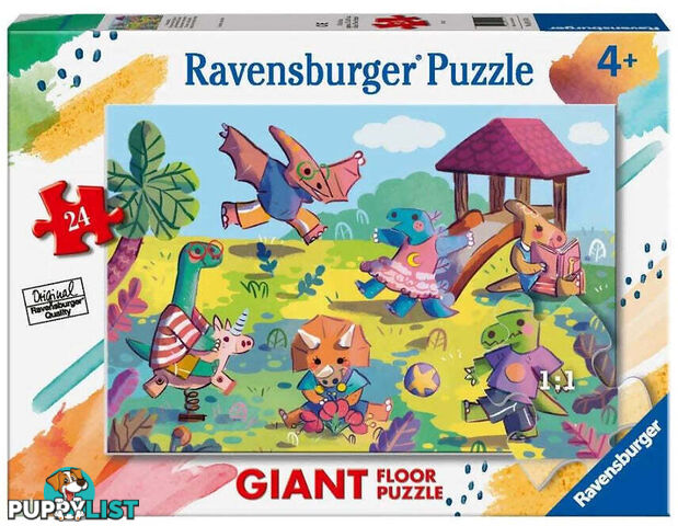 Ravensburger - Dinosaurs At The Playground Super Size Jigsaw Puzzle 24pc - Mdrb031474 - 4005556031474