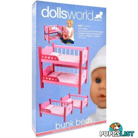 DollsWorld - Wooden Bunk Beds Art64126 - 5018621606001