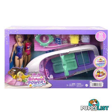 Barbie Mermaid Power Dolls & Boat Playset Toy For 3 Year Olds & Up - Mahhg60 - 194735066964