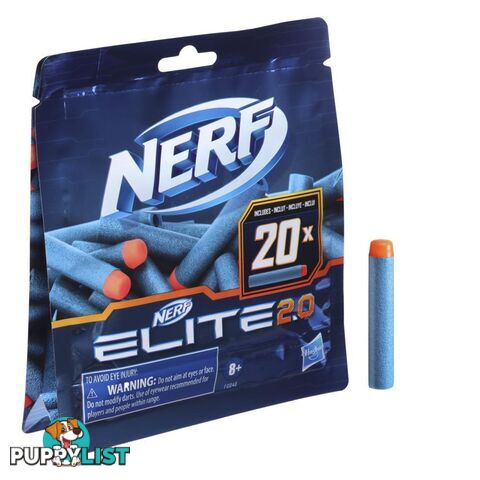 Nerf Elite 2.0 20-dart Refill Pack -- Includes 20 Official Nerf Elite 2.0 Darts Compatible With All Nerf Elite Blasters   F0040asoo - 630509976478