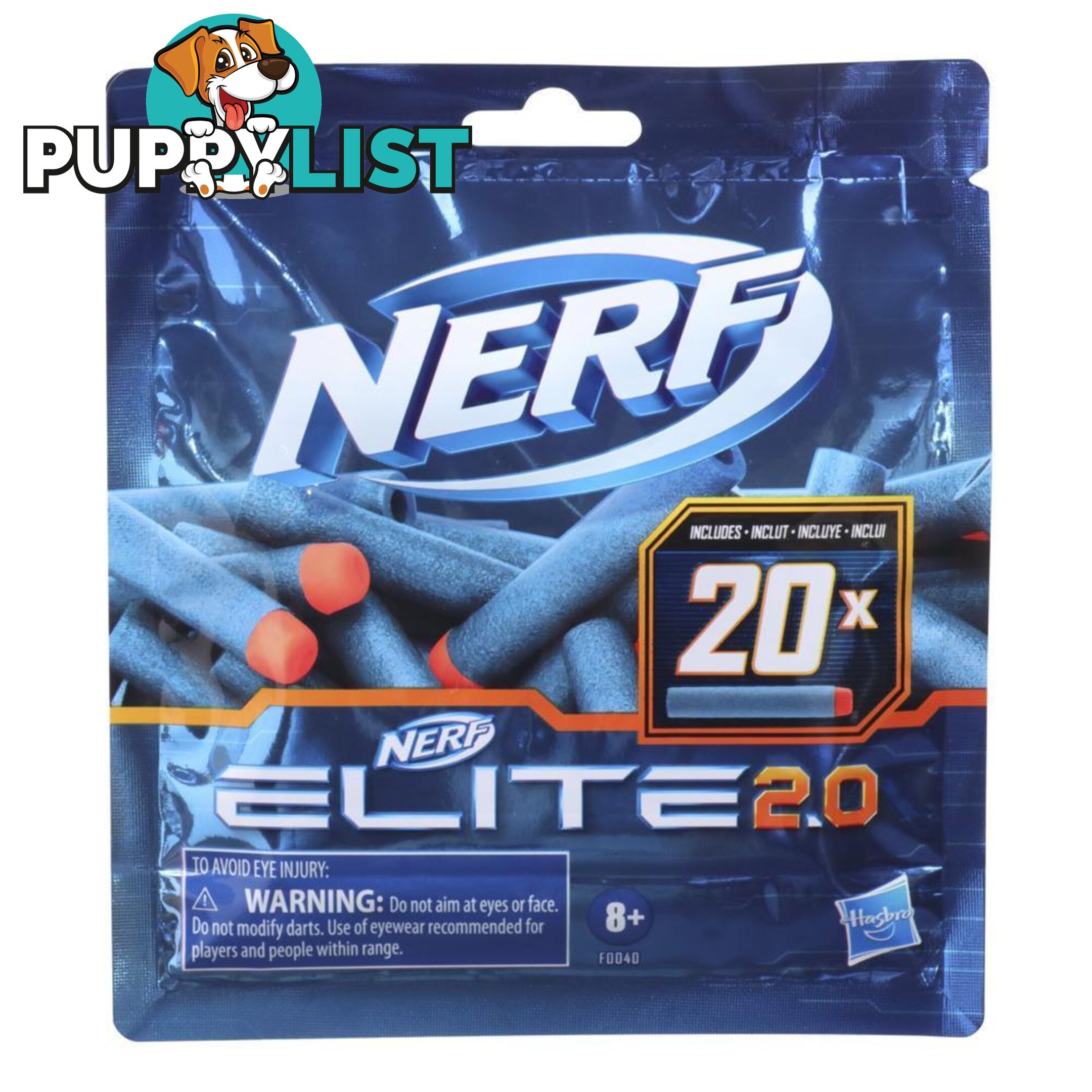 Nerf Elite 2.0 20-dart Refill Pack -- Includes 20 Official Nerf Elite 2.0 Darts Compatible With All Nerf Elite Blasters   F0040asoo - 630509976478