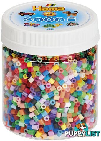 Hama - Beads 3000 Pieces Bag All Colours - Gdhama - 20968 - 028178209681