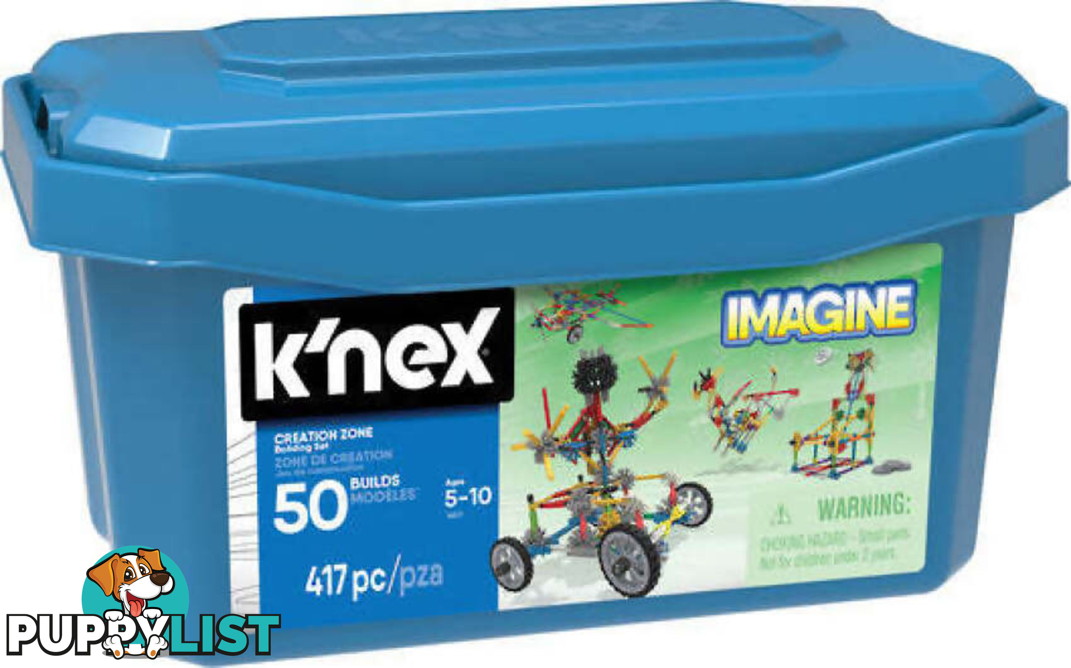 K'nex - Creation Zone Tub 417 Pieces 50 Model Set - Mdkn16511 - 744476165114