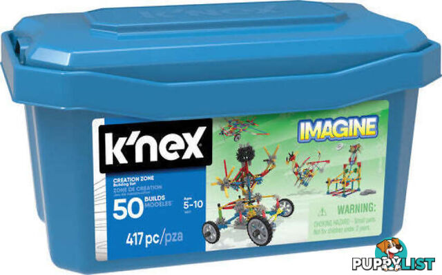 K'nex - Creation Zone Tub 417 Pieces 50 Model Set - Mdkn16511 - 744476165114