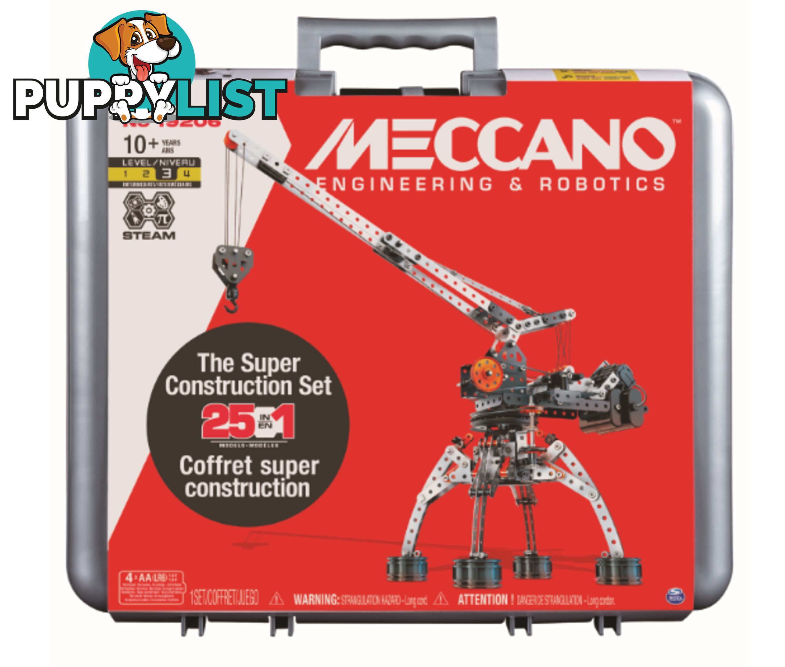 Meccano - Super Construction Set In Case 25-in-1 Motorized Si6055038 - 778988580325