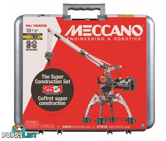 Meccano - Super Construction Set In Case 25-in-1 Motorized Si6055038 - 778988580325