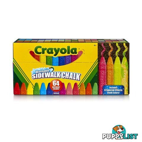 Crayola Washable Sidewalk Chalk 64 Different Colors Includes Glitter & Neon Bs512064 - 071662220648