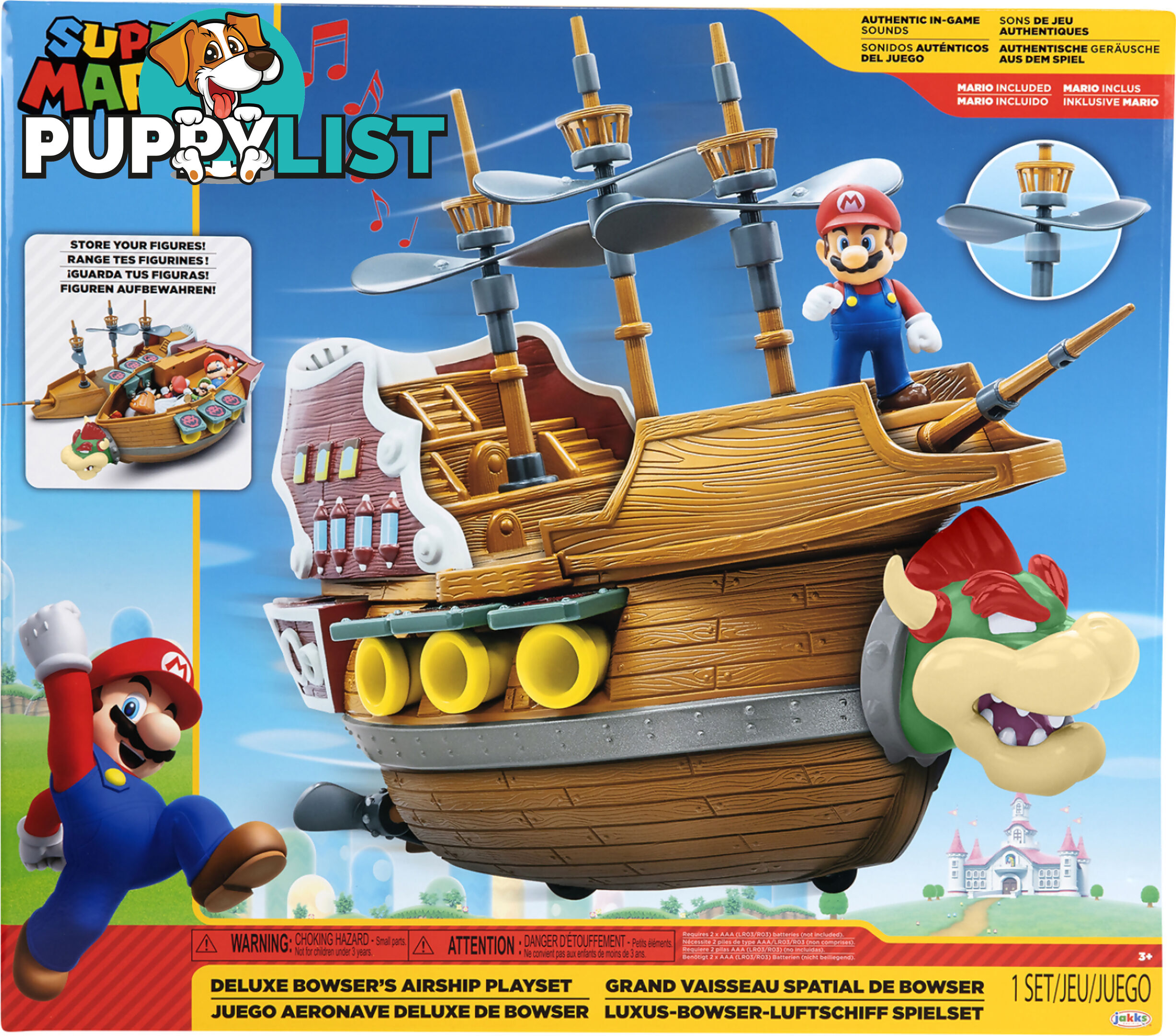 Nintendo - Super Mario Deluxe Bowser's Ship Playset - Hs404294 - 192995404298