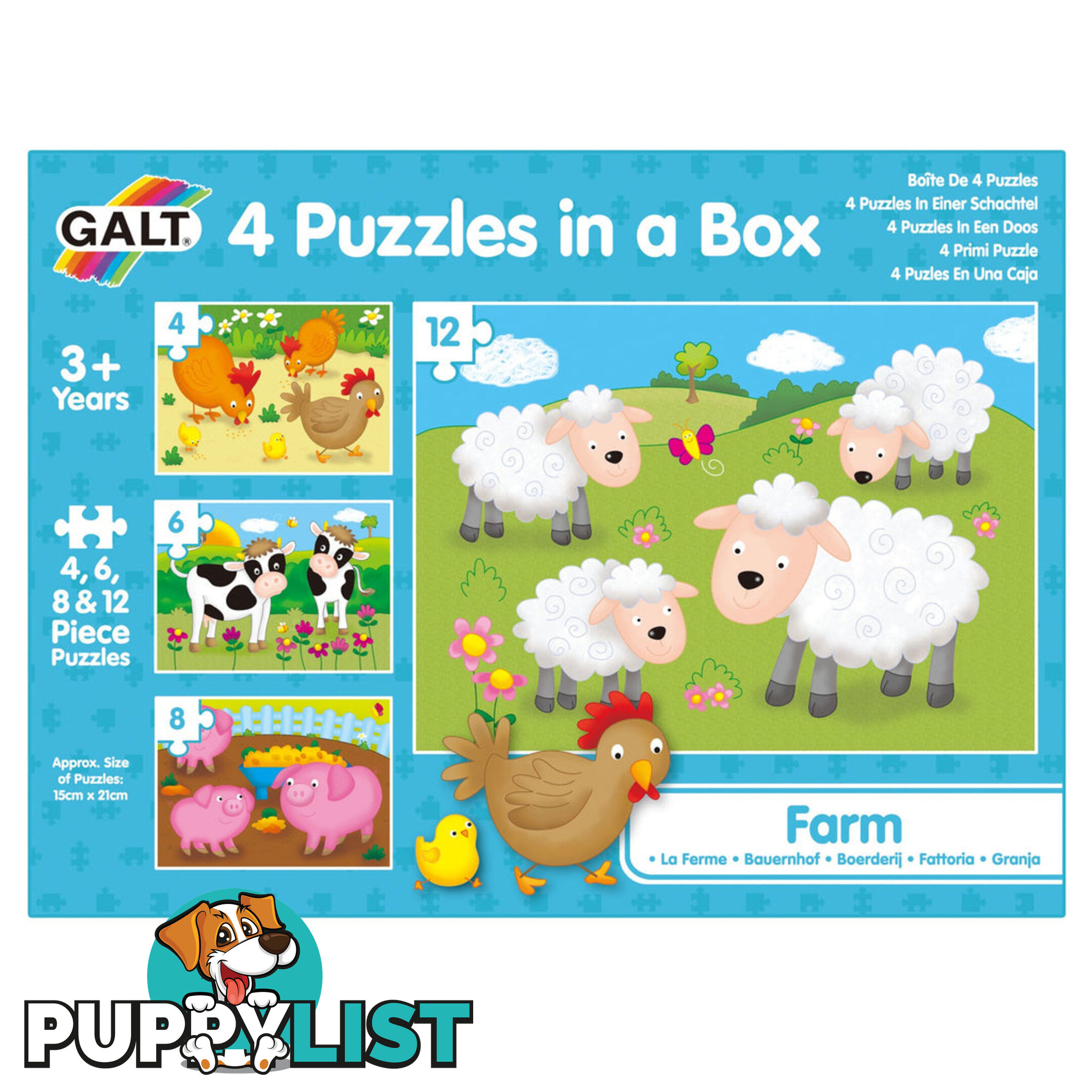 Galt - 4 Puzzles In A Box - Farm Mdgn03913 - 5011979553270