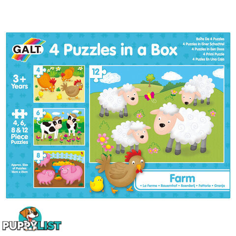 Galt - 4 Puzzles In A Box - Farm Mdgn03913 - 5011979553270