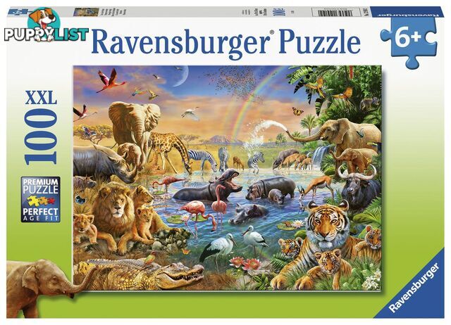 Ravensburger - Savannah Jungle Waterhole Jigsaw Puzzle 100 Piece Rb12910 - 4005556129102