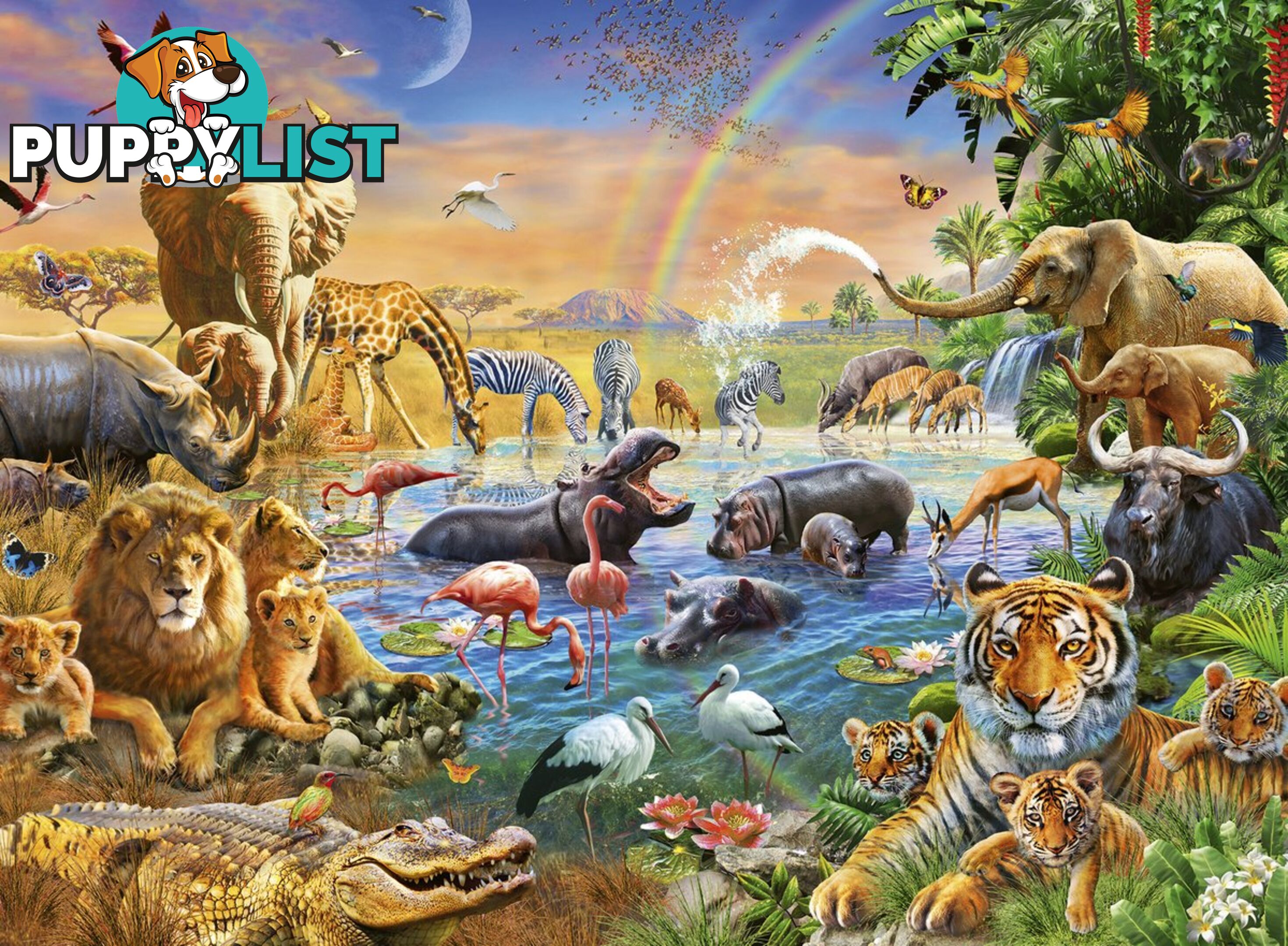 Ravensburger - Savannah Jungle Waterhole Jigsaw Puzzle 100 Piece Rb12910 - 4005556129102