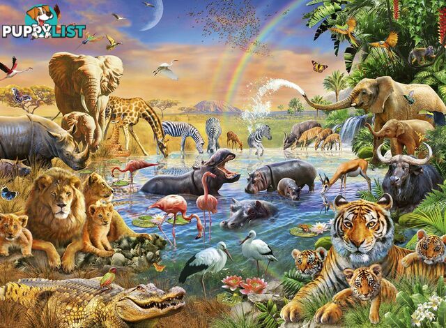 Ravensburger - Savannah Jungle Waterhole Jigsaw Puzzle 100 Piece Rb12910 - 4005556129102