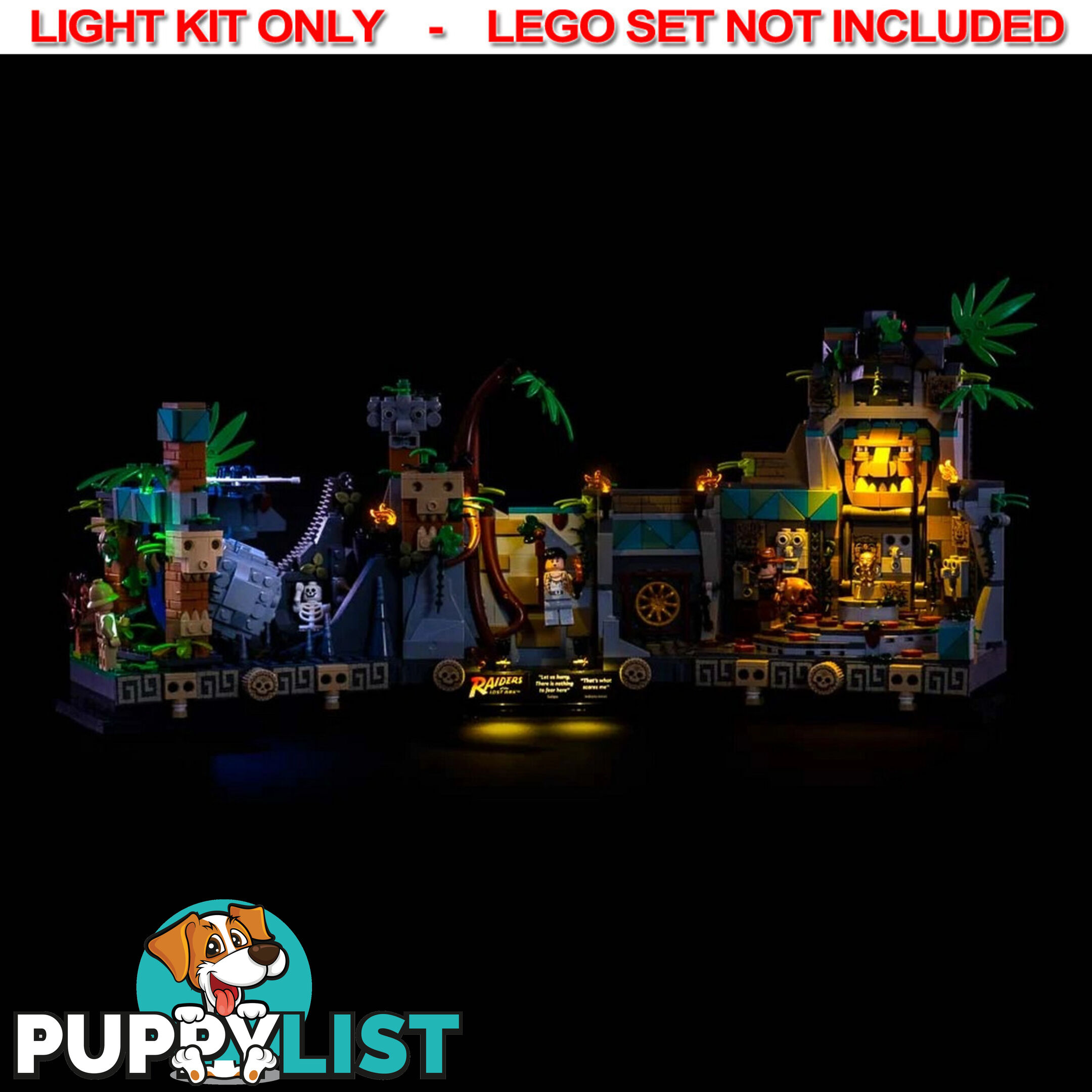 Light Kit For LEGO Indiana Jones Temple of the Golden Idol 77015 - Light My Bricks - Lb72668409507 - 726684095070