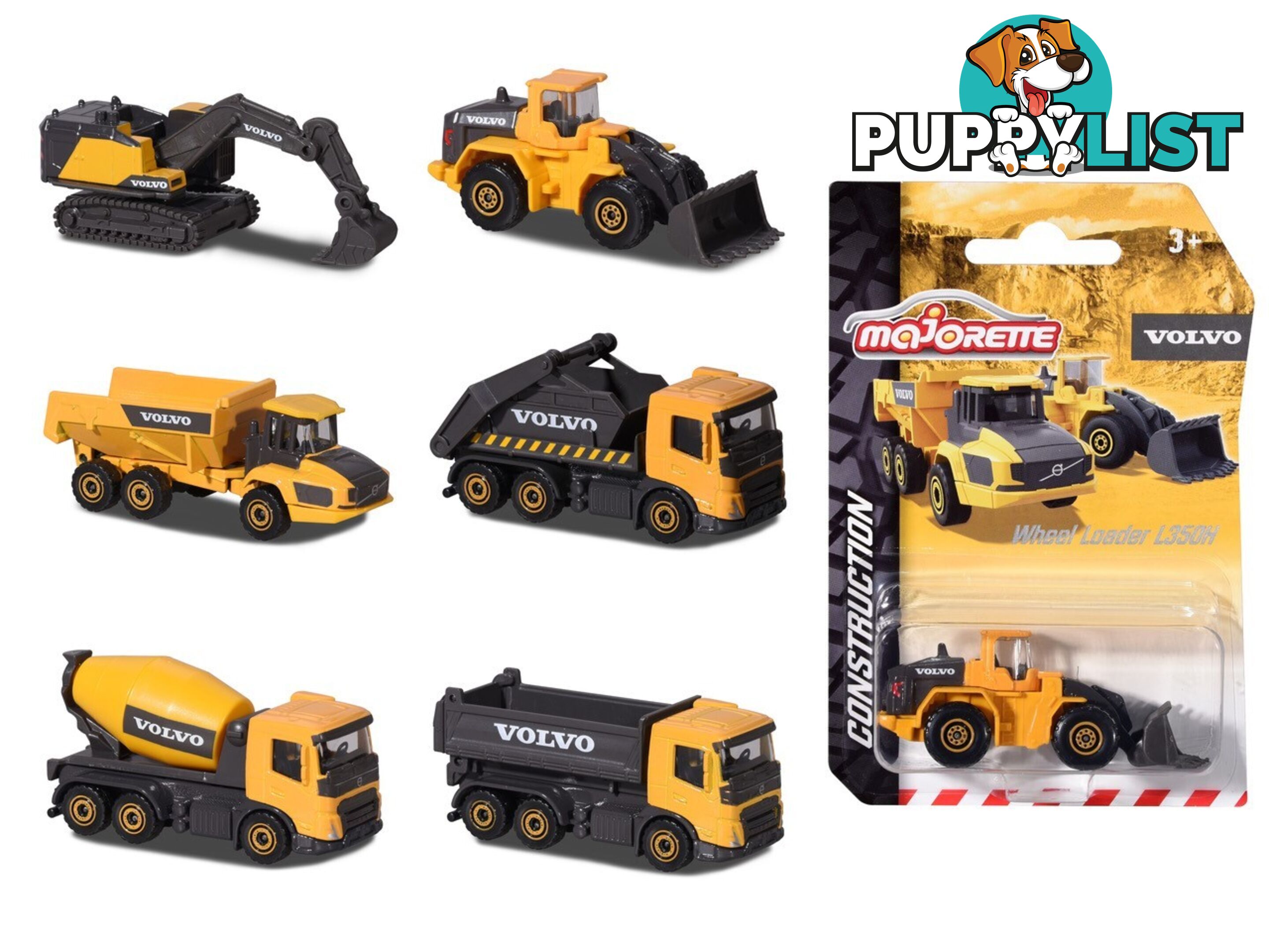 Majorette - Volvo Construction Diecast Vehicle - Assorted - Rpmj63187 - 3467452063187