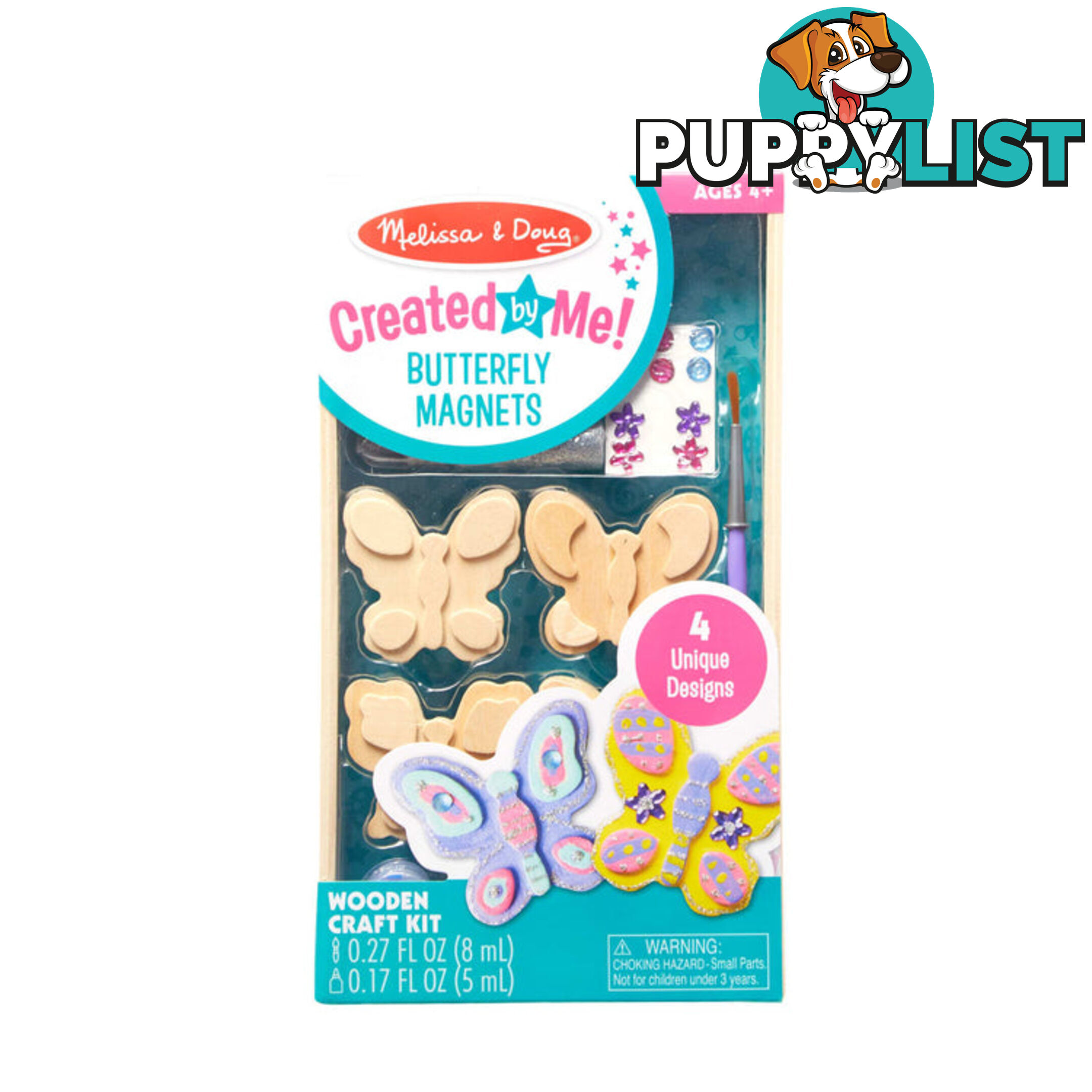 Melissa & Doug - Created By Me! Butterfly Magnets Wooden Craft Kit - Mdmnd9515 - 000772095150